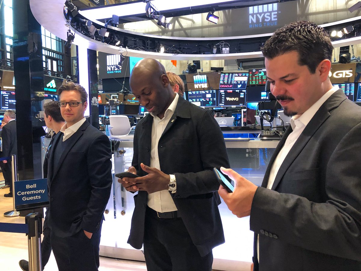 Excellion's tweet photo. Cryptocurrency exchange execs touring the @NYSE trading floor! #Crypto #WallStreet https://t.co/oSjuUeorGA