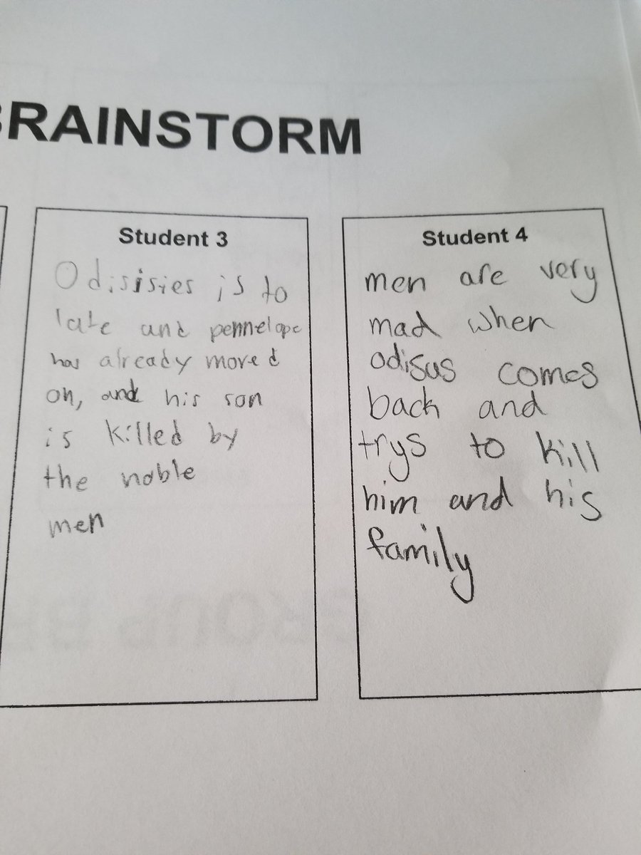 HyatesWagner's tweet photo. Students were able to predict and voice their opinion today on what the ending of "The Odyssey" would look like. #fmsteach #fpslearn #groupbrainstorm #eduprotocol https://t.co/1cO1ySWPfk