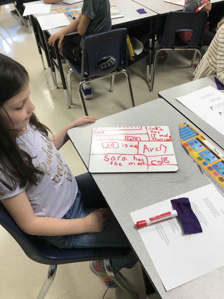 lisadormady's tweet photo. We ❤️ word problems!!  #ccescubs #firstgradelearning #wedontneedworksheets https://t.co/QZBdytGuIi