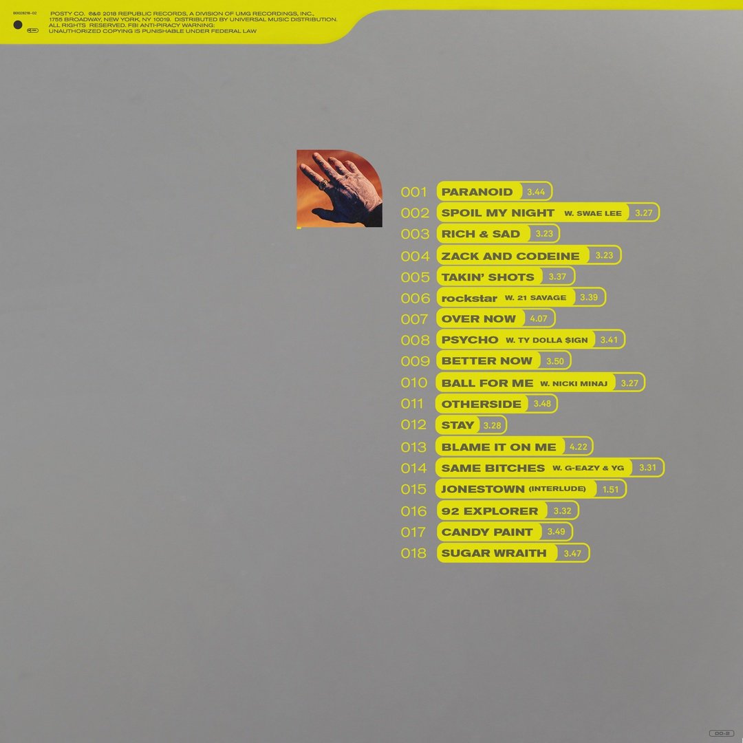 RepublicRecords's tweet photo. 𝒃&amp;𝑩 ⛓
@PostMalone 
𝑭𝒓𝒊𝒅𝒂𝒚 https://t.co/lfQbHcWEbh