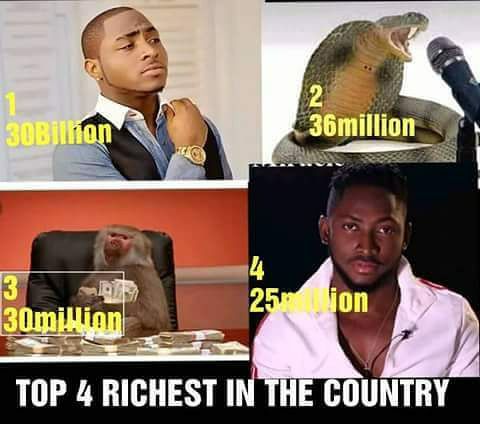 Top four richest in Nigeria...at this time 😂

9ralife!