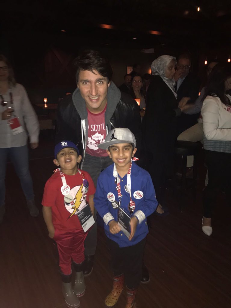One of our lucky frog friends and his brother got to meet the Prime Minister of Canada! #amazingencounter #futurepoliticians @JustinTrudeau @WestwindPS @ocdsb