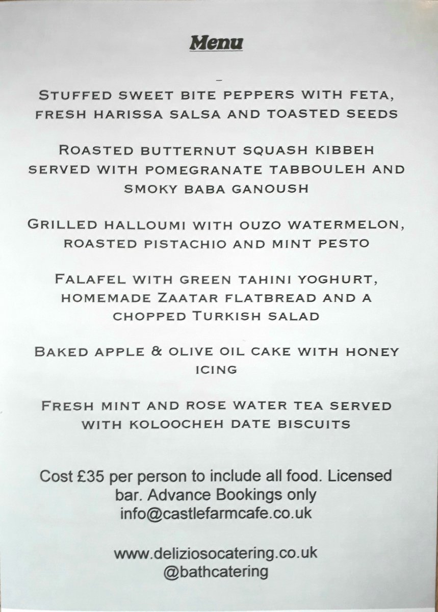 We're delighted to be holding our first Supper Club at @castlefarmcafe on the 9th May! Bookings available now for a 6 course Mediterranean inspired veggie feast: castlefarmcafe.co.uk/resources/Upco…