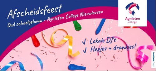 afscheidsfeest voor alle oud-leerlingen en oud-medewerkers. Tickets: ticketkantoor.nl/shop/AC-Nieuwl…