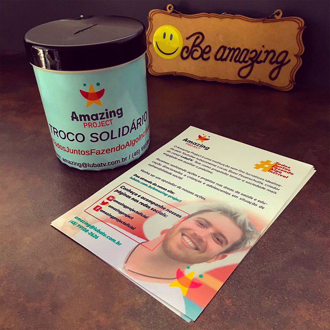 Estamos inciando a campanha do Troco Solidário! Nossa caixinha está nos estabelecimentos parceiros do Amazing Project, você pode contribuir doando seu troco. Queremos agradecer a Personalize Adesivos Decorativos e a <a href="/arteindoor/">Arte InDOOR</a> que nos apoiaram com os adesivos e os flyers!