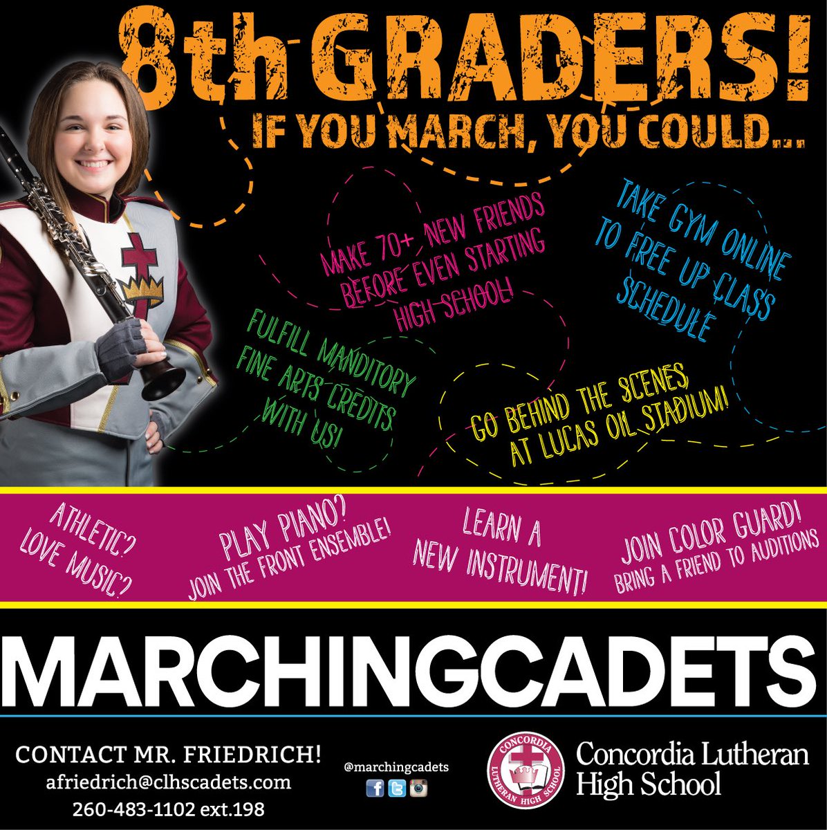 marchingcadets's tweet photo. #growband #growguard #solideogloria #clhs join us today!!! https://t.co/CFvNoHQdWi