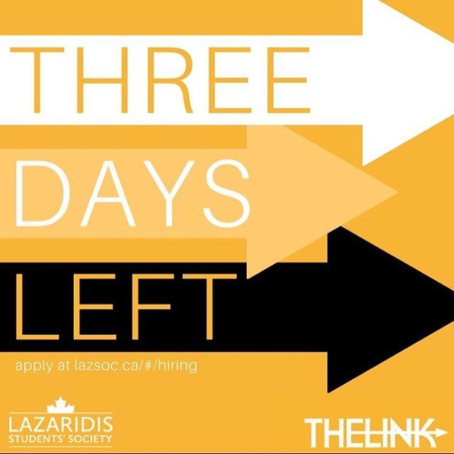 TheLinkWLU's tweet photo. The Link is hiring!!! Only 3 days left to apply! https://t.co/4211ioCVbI