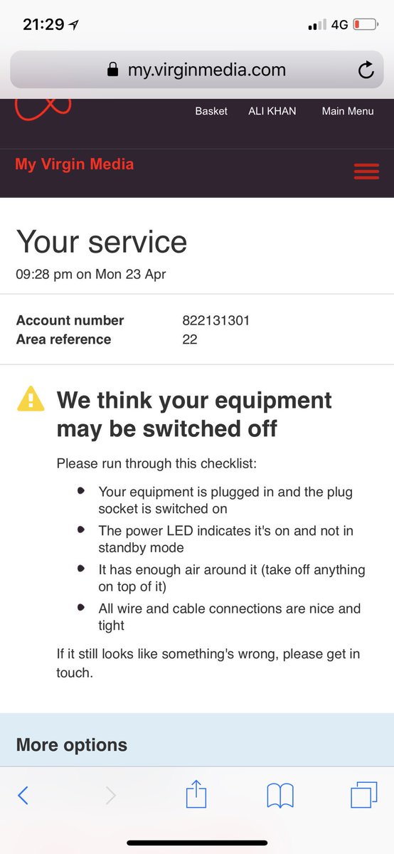 _alikhan007's tweet photo. @virginmedia Did all that with customer advisor and keep getting same response that there’s a fault with the device BUT then a day later get a sms saying it was a network fault and engineer gets cancelled. Come on for gods sake, I’m losing patients here, make your mind up https://t.co/zMsoDznSDU