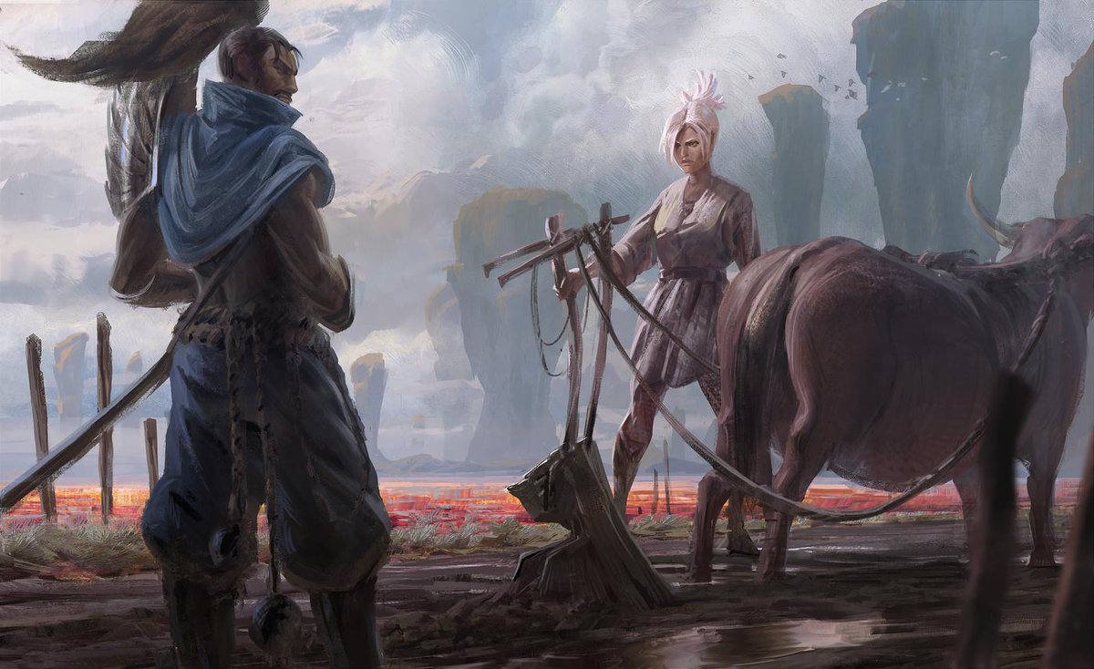 LeagueOfLegends's tweet photo. "...Riven noticed that it did not completely cover the metal pauldron on his left shoulder, nor the unsheathed blade at his side. He was of a warrior class, but did not  serve one house or precinct. He was a wanderer."

Read the short story --> https://t.co/PCAoGvHl0z https://t.co/Lu5KzNJ28b