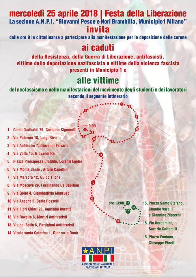 25 Aprile: Corteo per la deposizione corone ai partigiani in Zona 1 anpisezionezona1.wordpress.com/2018/04/23/25-…