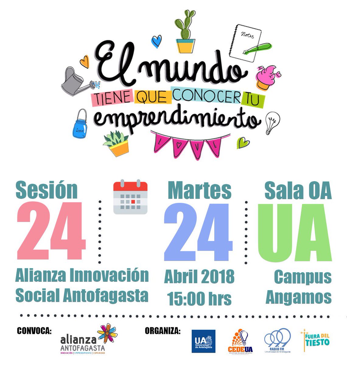 CEDEUA's tweet photo. Atentos #emprendedores de #Antofagasta ‼️Mañana nos encontramos en la 24 sesión de la Alianza‼️😍 invitación abierta 💪🏽 https://t.co/uFCZmU9P8w