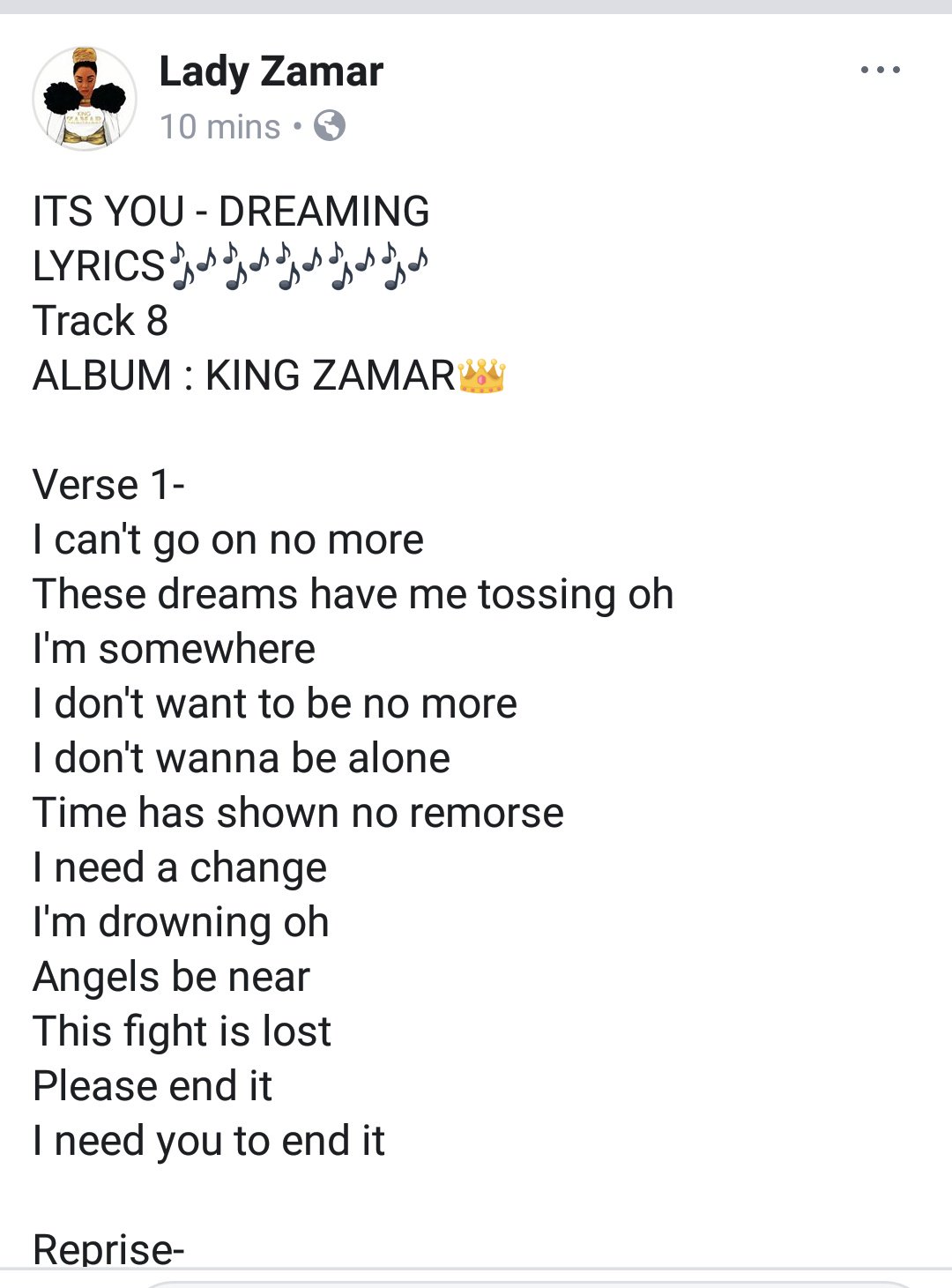 👑KingZamar on Twitter: "ITS YOU - DREAMING LYRICS🎶🎶🎶🎶🎶 Track 8 ALBUM