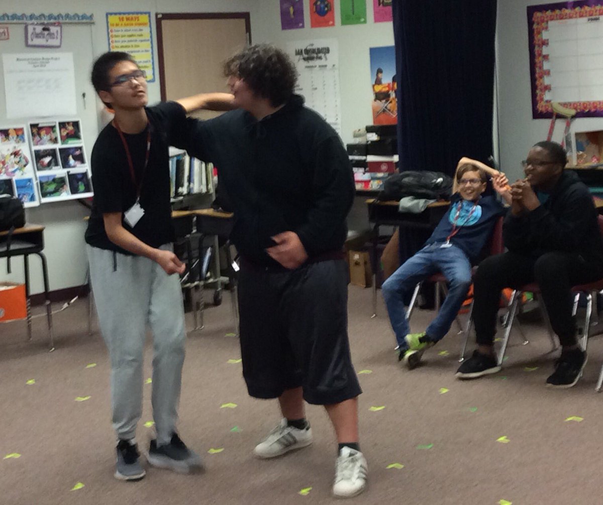 AMCMStheatre's tweet photo. Improvised scene work @AMCMSCatPRIDE #bethespark #amcms #amcmsfinearts https://t.co/zFePhZPp7r