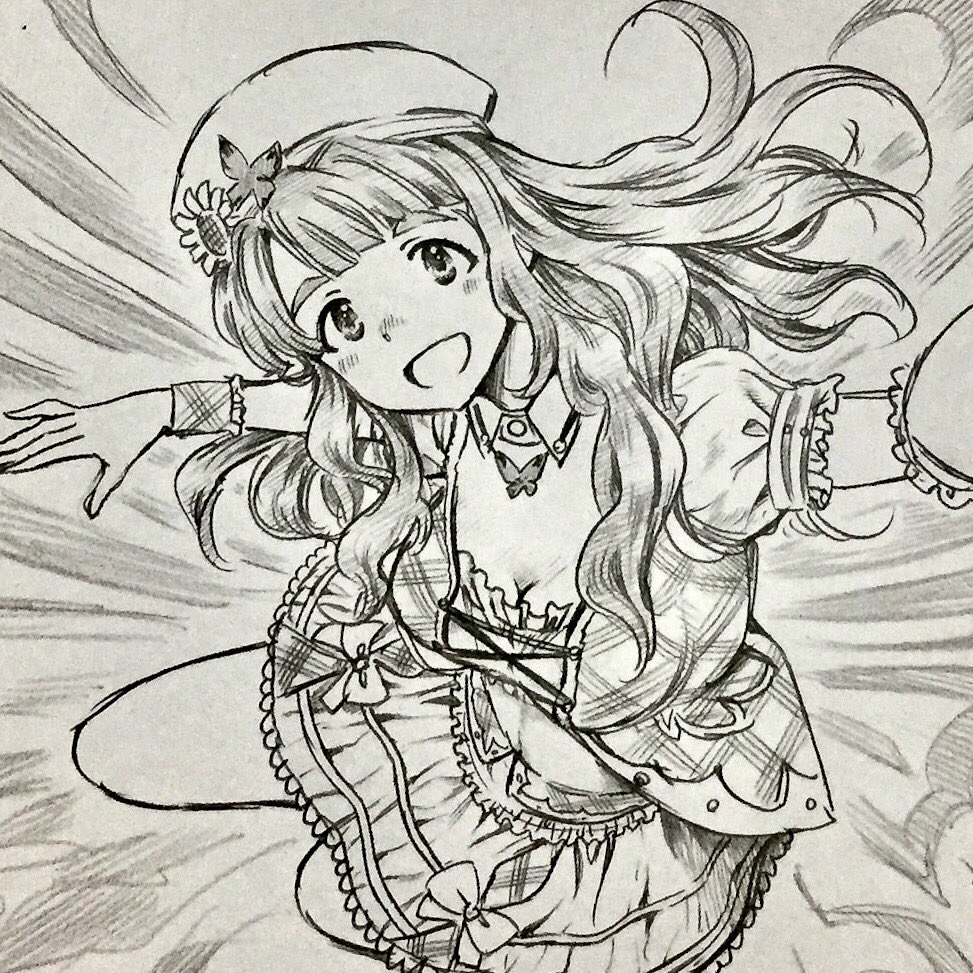 「ふわりずむ」って感じで描くぞーと思ってたのに後ろに描く蝶の選択を誤ったがためにRPGの中ボス感が出てしまったバースデー宮尾美也 