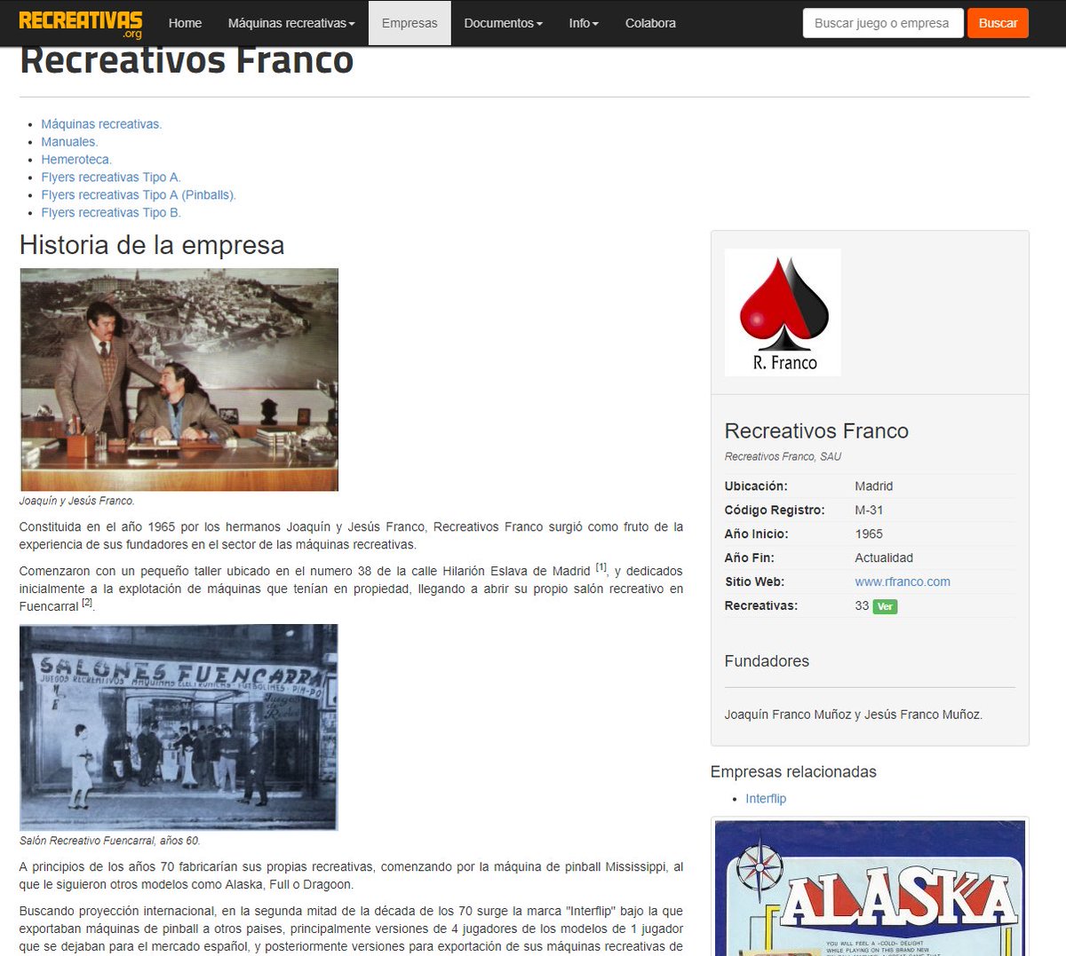 Osquilla9's tweet photo. https://t.co/3iuyNrPIdd ha actualizado el apartado "Empresas" con la historia de @rfranco_es en ella podrás encontrar fotos de los años 60, recortes de prensa de los años 60 y 80 y flyers tanto Tipo A (#pinballs y #Recres) como los tipo B.
R. Franco -> https://t.co/UGNt9rgGG4 https://t.co/vloX93snNy