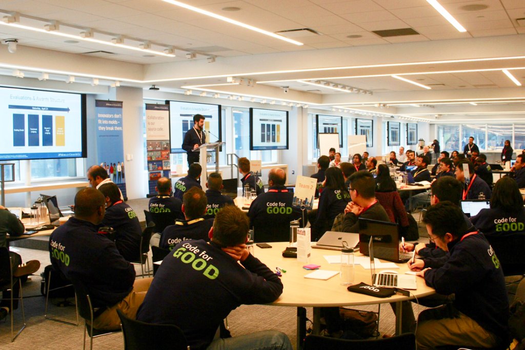 jpmorgan's tweet image. Thank you to all the #tech professionals & J.P. Morgan volunteers who participated in our #CodeForGood event this weekend. Huge congrats to the teams who built an impactful, matching solution for @bestbuddies.