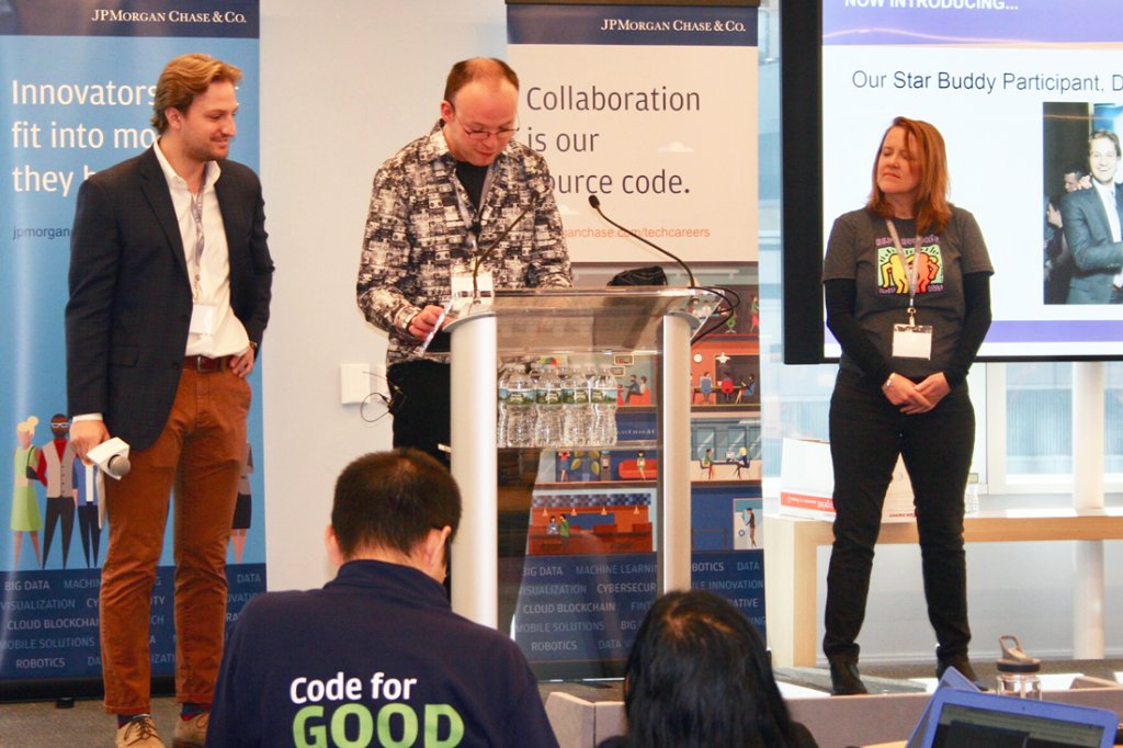 jpmorgan's tweet image. Thank you to all the #tech professionals & J.P. Morgan volunteers who participated in our #CodeForGood event this weekend. Huge congrats to the teams who built an impactful, matching solution for @bestbuddies.