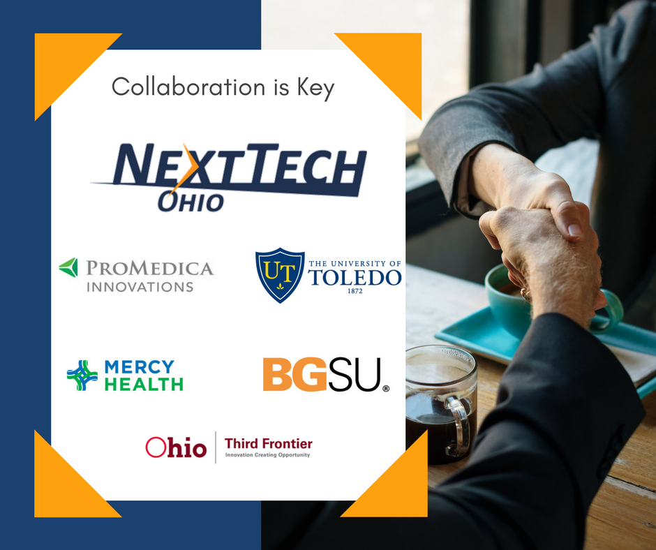 Collaboration is 🔑.

NextTech partners with ProMedica, Mercy Health, Bowling Green State University, and The University of Toledo to further our mission to identify and assist entrepreneurs maneuver the paths to successful commercialization.