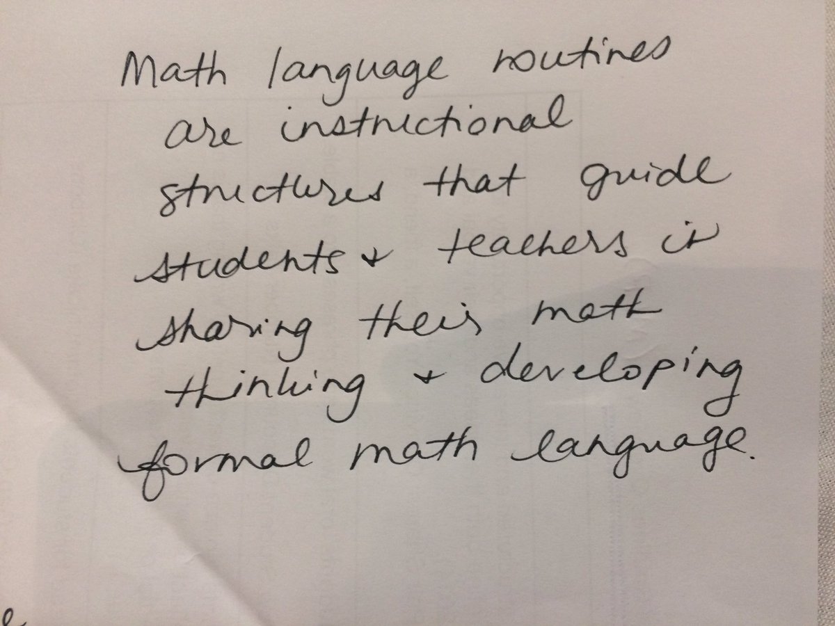 DrMRinehart's tweet photo. Stronger and clearer each time. Working on my #roughdrafttalk to make sense of Math Language Routines with @MrsNewell22 at #NCSM18. How might we revise our thinking over time? How might we improve our definitions by discussing w/ a partner? How do our def/ns become more clear? https://t.co/0ERz6yCA2Y