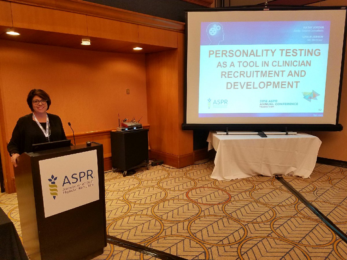 JordanSearch's tweet image. Thank you @ASPR1990 for giving Kathy the opportunity to speak on #personalitytesting with Les Jebson of @siusom. It was, once again, a phenomenal annual conference! #ASPR2018