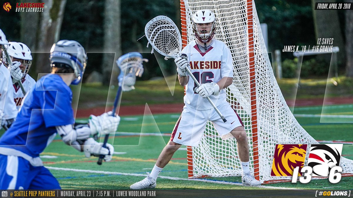 LakesideLionsBL's tweet photo. FINAL: The Lions overcame a slow first half to put Ballard away via a 16-save performance from James K., and a 4-goal night from Charlie H. They'll take on Prep tonight at Lower Woodland. #GOLIONS https://t.co/hcVk67wAZp