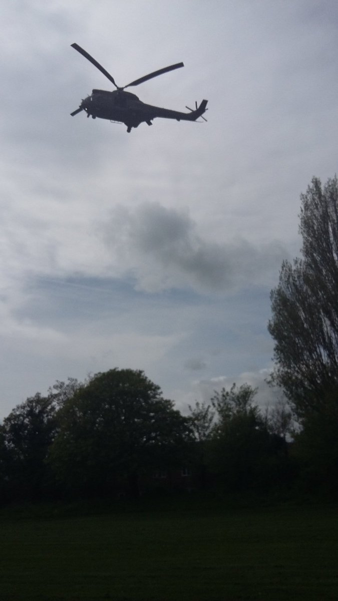 Visit from a puma helicopter just for us to deliver RAF 100 challenge! Surprise for the children.