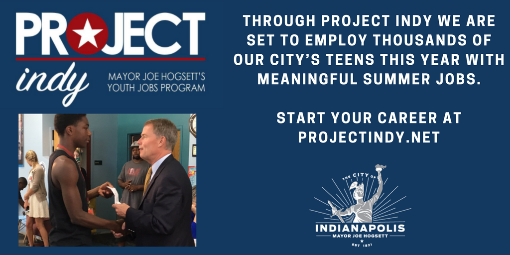 IndyMayorJoe's tweet photo. "And those generations will be ready for the challenge, because we’ve continued to strengthen our city’s talent pipeline through #ProjectIndy – which is set to employ thousands of our city’s teens this year with meaningful summer jobs." #IndySOTC https://t.co/ouscnleEV1