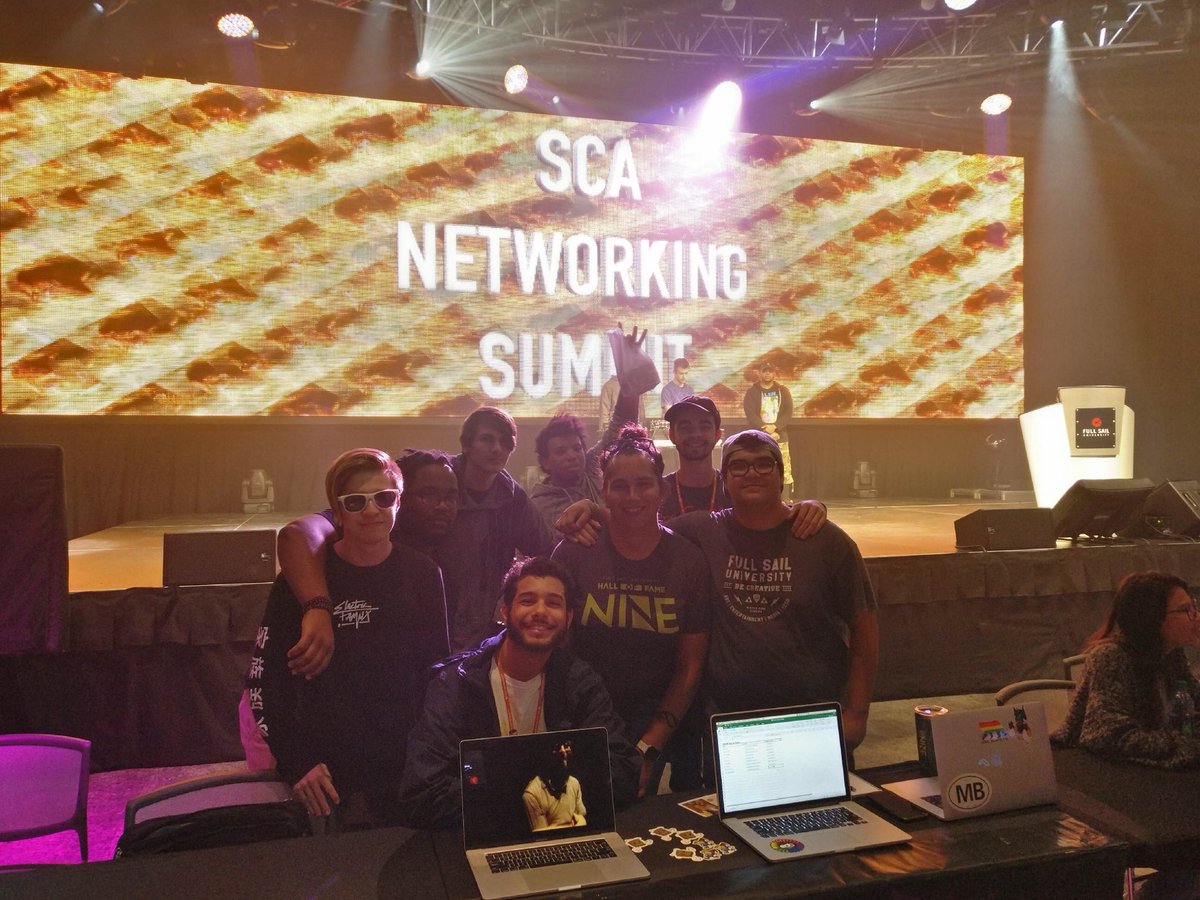 FSEDM's tweet photo. @FSEDM crew at the SCA networking summit holdin it down! Come see us! #fullsailuniversity #FSEDM https://t.co/6p3u80OCh1