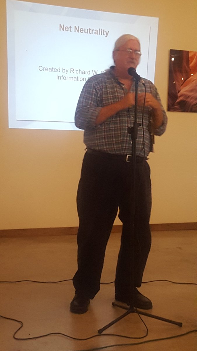 indivisibleFL18's tweet photo. Rick Spisak, internet pioneer and longtime progressive, speaking to #indivisiblemartin on #NetNeutrality at Ground Floor Farm. https://t.co/UzY2oQRU9A