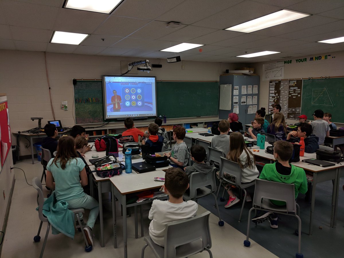 FrankBelair's tweet photo. Playing "dunk tank" in class today to review mean, median, mode and range. While we did earn a high enough score to dunk a virtual kitty, he/she was not harmed thanks to a PFD and snorkel. #cartoonsafety https://t.co/RvMsQUr2ID