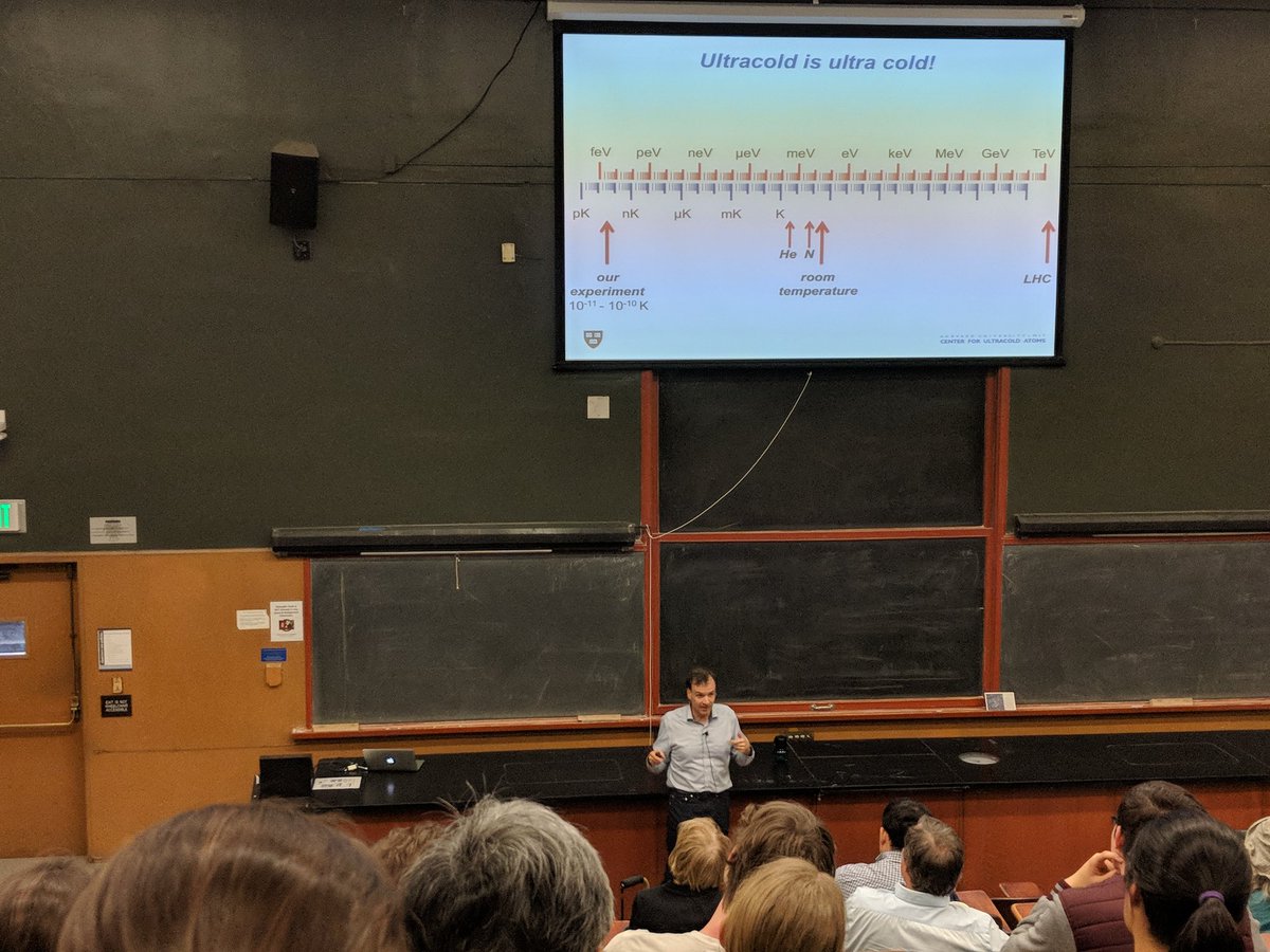 ecopenhaver's tweet image. Markus Greiner makes a nice comment about #coldatoms, and how far apart their coldness is from room temperature: &quot;#ultracold atoms are as cold as the LHC is hot.&quot;