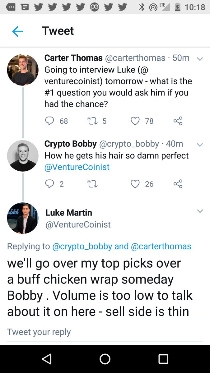 jesse_rhys's tweet photo. My three fav crypto analysts covering the big topics.... @VentureCoinist @carterthomas @crypto_bobby https://t.co/BjUswZLx8E