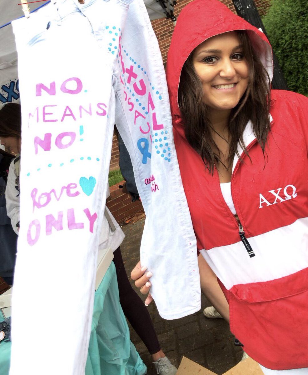 April is Sexual Assault Awareness Month. Denim Day is 4/25. Today my sorority, friends, and I passed out denim ribbons for people on campus to have. Wear denim Wednesday! #DenimDay #SAAM2018 <a href="/utkaxo/">Alpha Chi Omega</a> <a href="/UTKnoxville/">UT Knoxville</a>