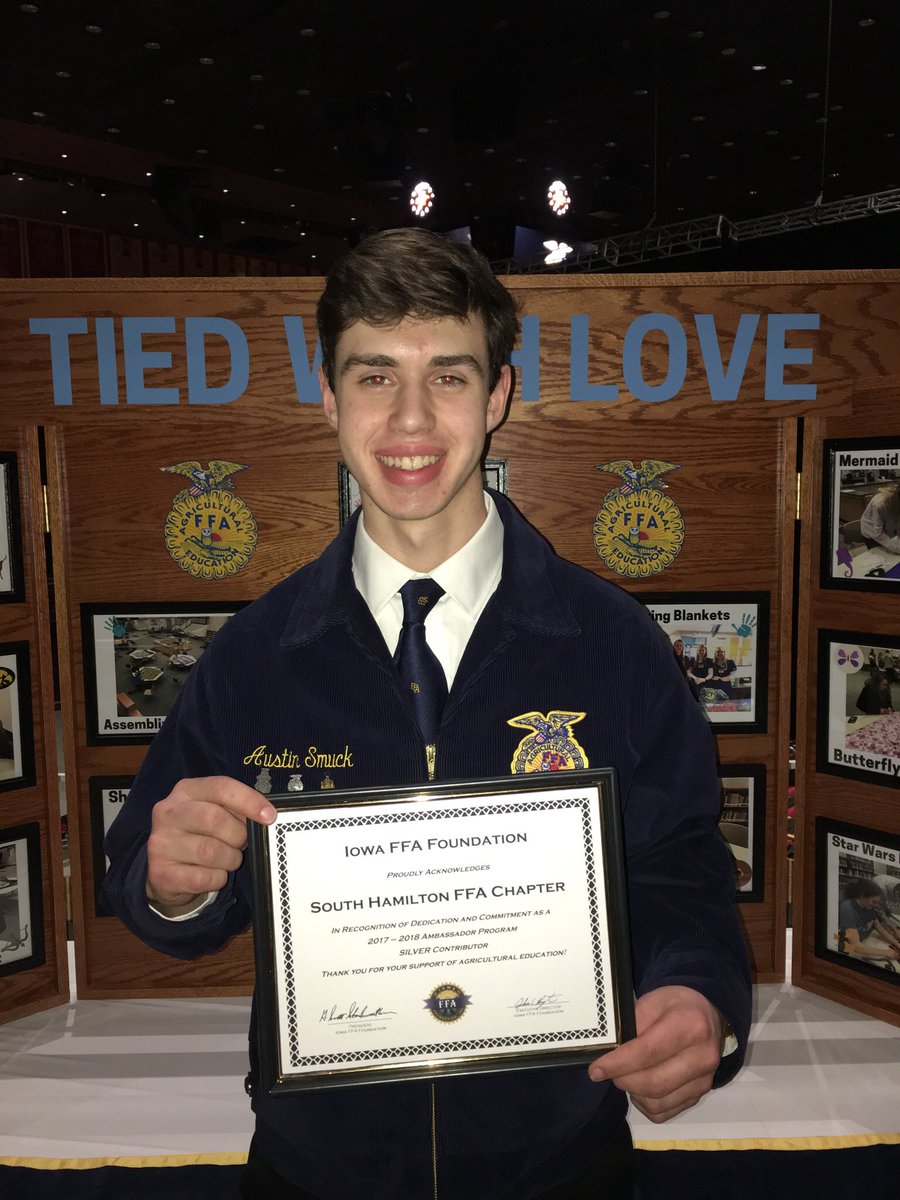 NessAgEd's tweet photo. Big day for the @shamiltonffa!

-Great tour with @CycloneTurf ✅
-Got to meet @CoachProhm ✅
-Received Ambassador Award ✅
-Chapter Display places top 5 ✅

@shcsd https://t.co/ueux5k4rer