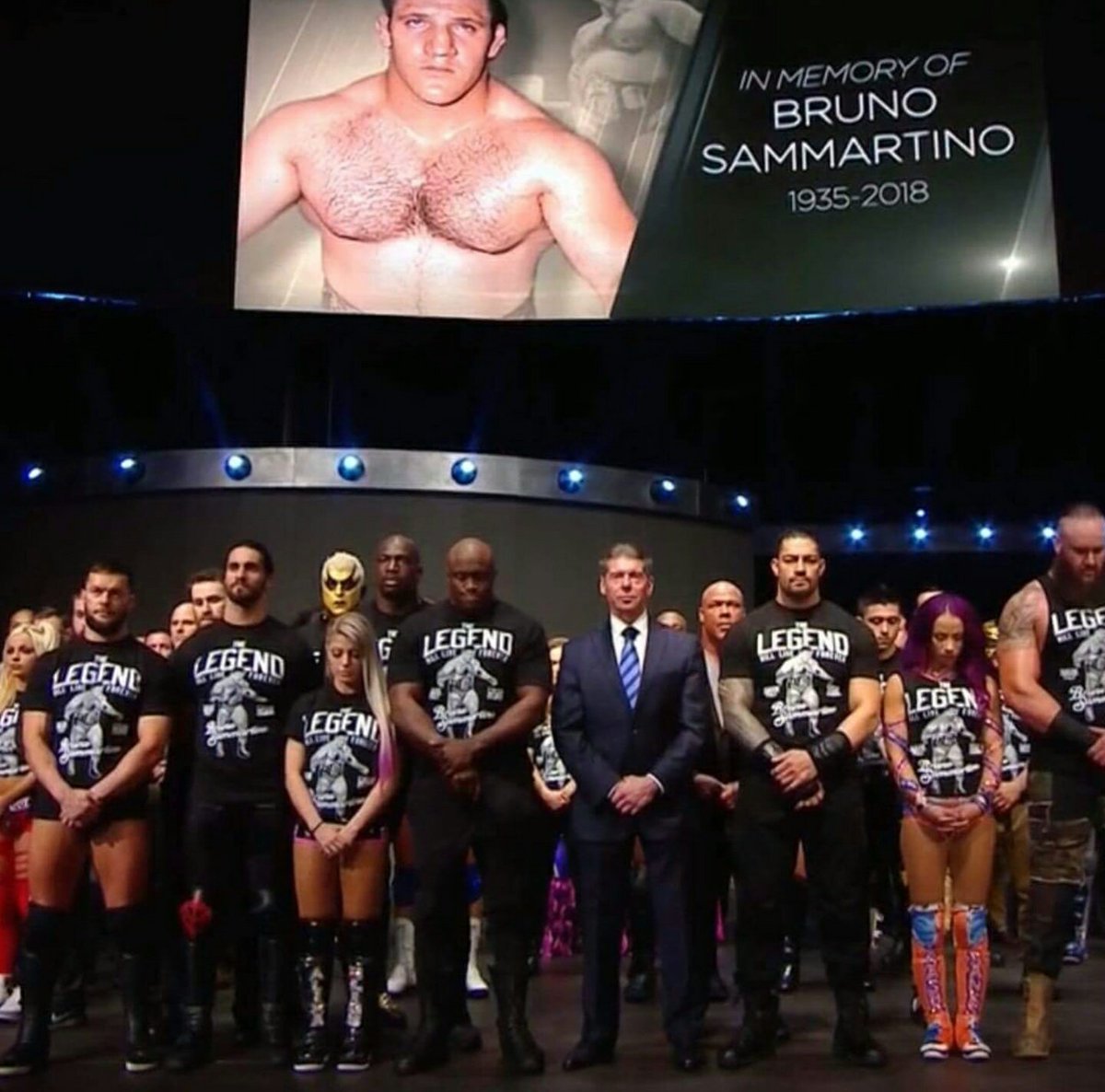Fileana2's tweet photo. Roman Reigns at #Raw #RIPBrunoSammartino https://t.co/9Fwps24mY8