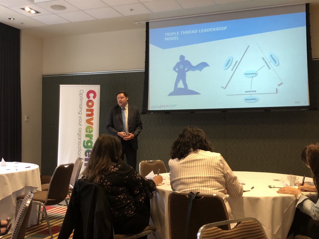 Haydn Thomas speaking about the concept of Triple Tread Leadership here @convrg2018