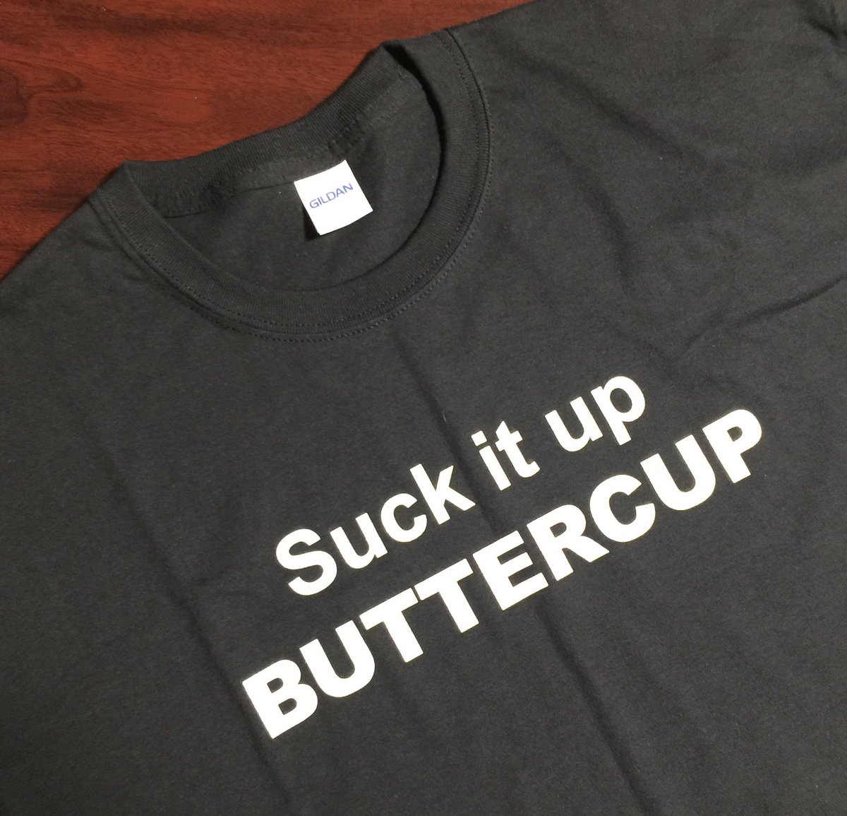 RaymondWoodward's tweet photo. My friend @BishopCornwell gave me this T-shirt before I left Wichita, and it is helpful on so many levels:
- personal motivation
- parenting
- staff meeting
- pastoral counseling

😂
And … I think I just figured out what I’m preaching on Wednesday night.
😂
#SuckItUpButtercup 🌼 https://t.co/lHA54ndjOc