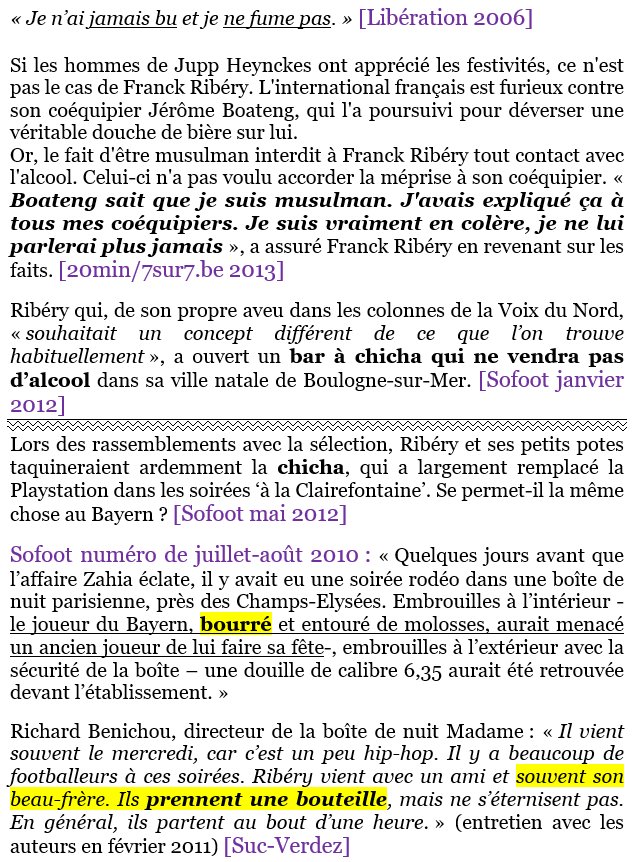 Le plus impressionnant, c’est le décalage pour l’alcool en privé et en public. Pourquoi prétendre n’avoir jamais touché à l’alcool, s'énerver quand on est touché par de la bière à Munich au nom de sa religion etc. quand des médias ont déjà évoqué ses ivresses en boite de nuit ?