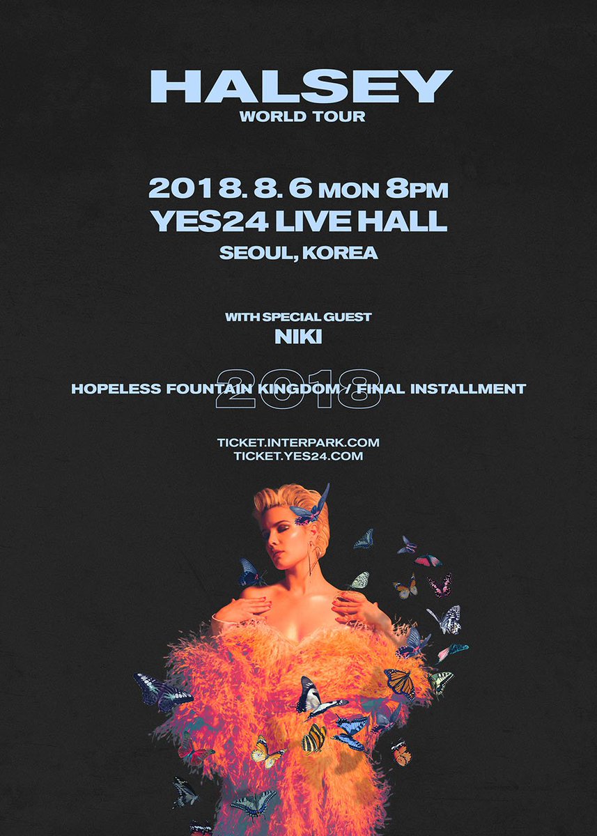 aim_concert's tweet photo. [공연안내] 걸크러쉬 팝 아이콘, 체인스모커스 'Closer' 피처링의 주인공 할시(Halsey) 8월 6일 첫 내한공연 확정* 5월 3일(목) 낮 12시, 인터파크, 예스24 티켓 오픈 - 자세한 정보 확인 : https://t.co/htTgyG0shU, https://t.co/5joLIUgAy0 https://t.co/l6d6WO5bjg