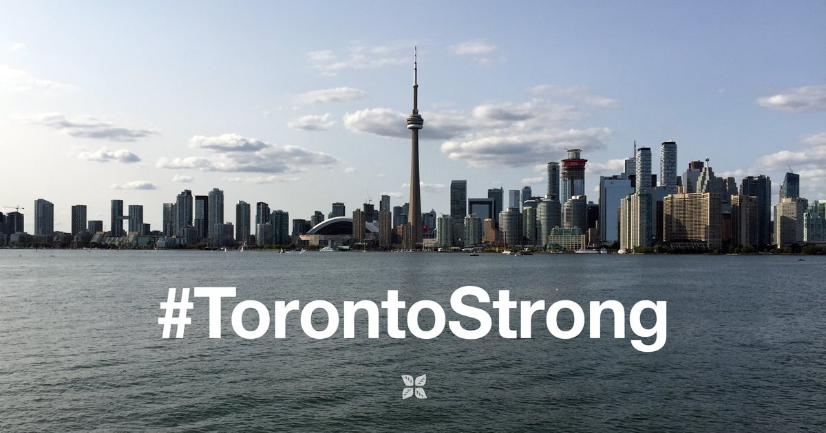 #TorontoStrong and the Toronto skyline from Lake Ontario