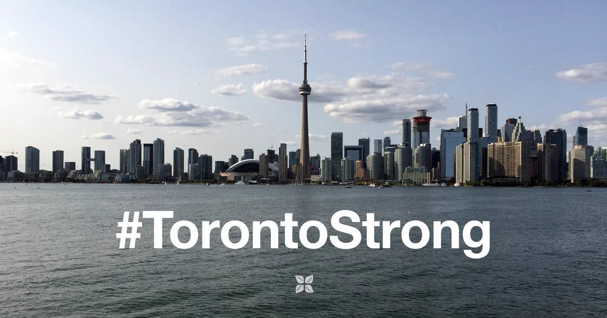 #TorontoStrong and the Toronto skyline from Lake Ontario