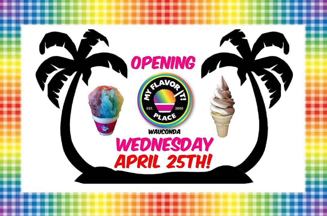 MyFlavorItPlace's tweet photo. Flavor It WAUCONDA will be opening for the season this WEDNESDAY, APRIL 25th! See you all there! ๐คฃ๐ด๐ฆ๐ง
#myflavoritplace #open #wauconda #downtownwauconda #explorewauconda #shavedice #icecream https://t.co/rTbOIaCVDe