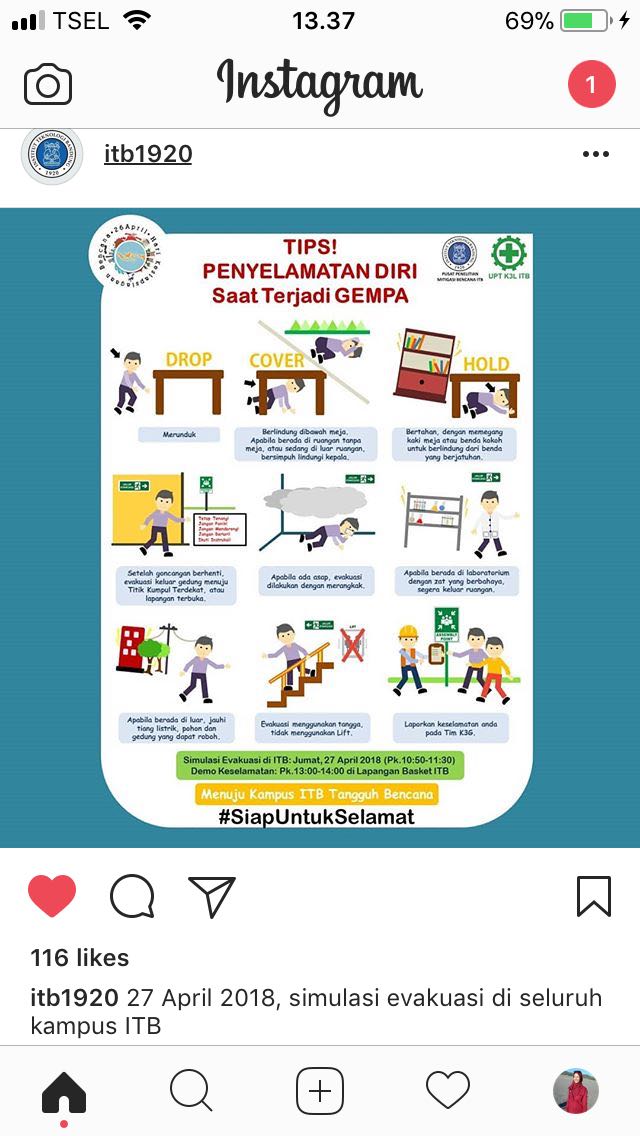 hkb_26april's tweet photo. Retweeted BANDUNG (@infobdg):

Via @hkb_26april: Tips Penyelamatan Ketika Terjadi Gempa #SiapUntukSelamat
#BudayaSadarBencana 
#SiapUntukSelamat
#GiatHKB26April
https://t.co/Y67GCvO2W9
