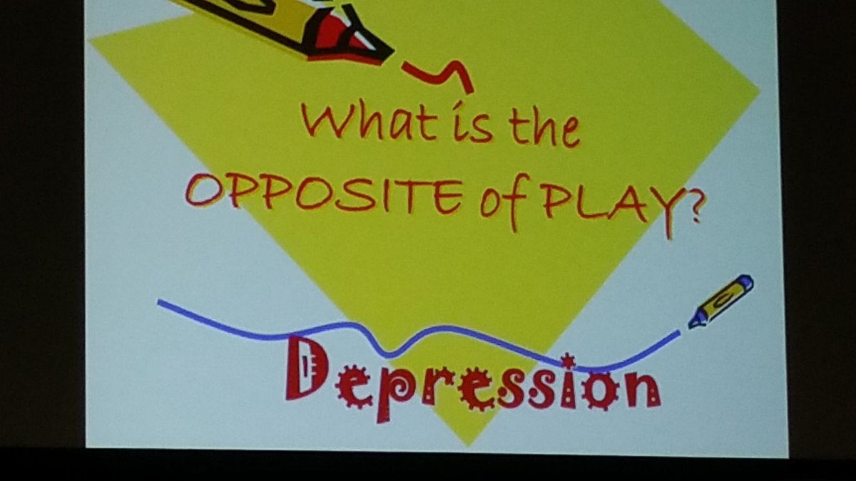 Belinda4ECE's tweet photo. "What is the opposite of play?" asks @hollyelissabrun
"What blocks adults from playing?"
"What is your play style?" #OAEYC2018 https://t.co/QQ85ZuOdr1