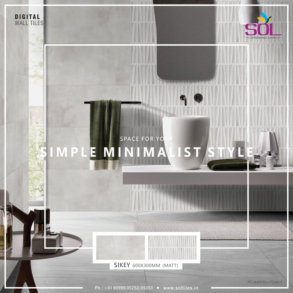 SolTileOfficial's tweet image. #CreateYourSpace for your Simple #Minimalist Style.
Sikey : 600x300mm (Matt) : Wall Tiles
#SolTiles #WallTiles #Minimal #Interior #Luxury #Bathroom