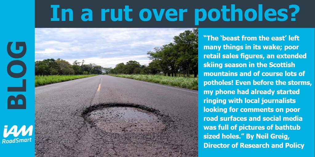 NEW BLOG: IN A RUT OVER POTHOLES?
Read our latest blog by Neil Greig, who discusses the damage left behind from the recent bad weather.
Read it here: ow.ly/UrR430jDgUq