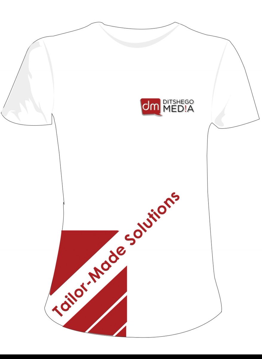 DitshegoMedia's tweet image. Design of the branded @DitshegoMedia t-shirts #TailorMadeSolutions