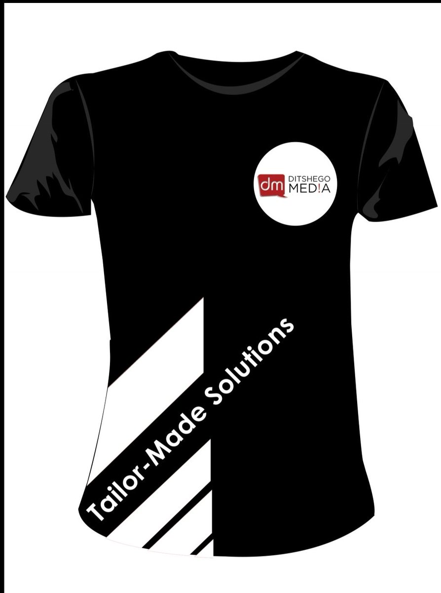 DitshegoMedia's tweet image. Design of the branded @DitshegoMedia t-shirts #TailorMadeSolutions