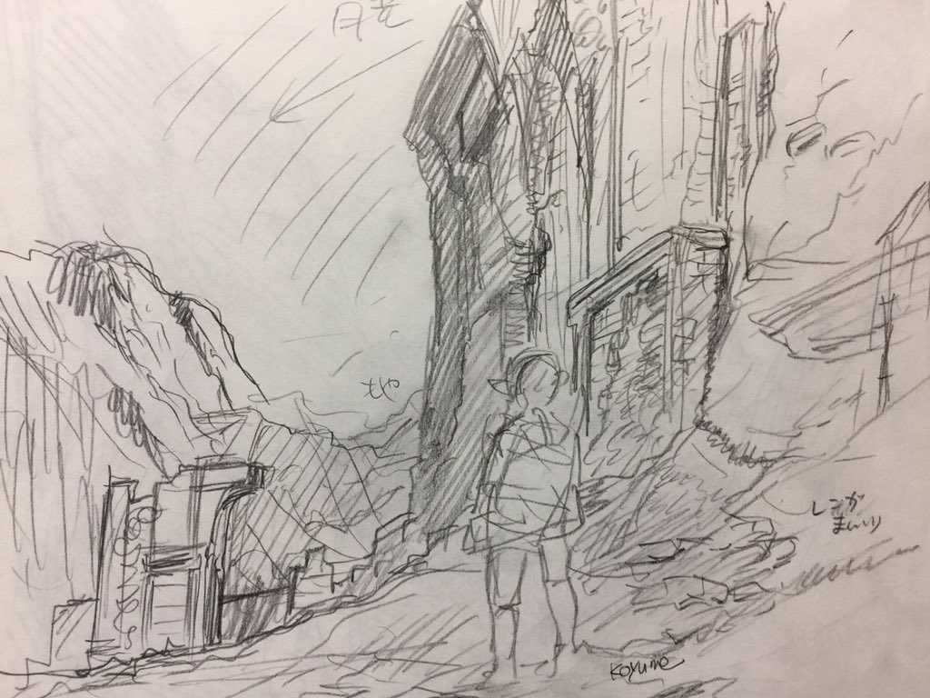 トワプリリンク、ブレワイ落書き。トワリンの造形が好きすぎてあのまま写し取りたくて…。ブレワイの背景が素晴らしすぎてそのまま写し取りたくて…。って同じことずっとやってるのか…(;'ρ`)    #リンク 