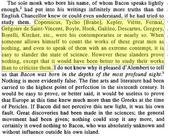 Bacon's self-described goal was essentially to rescue humanity from the dark ages. Hes, the Anglo was the innovator of this stupid meme, one that Maistre spends considerable wordcount demolishing.